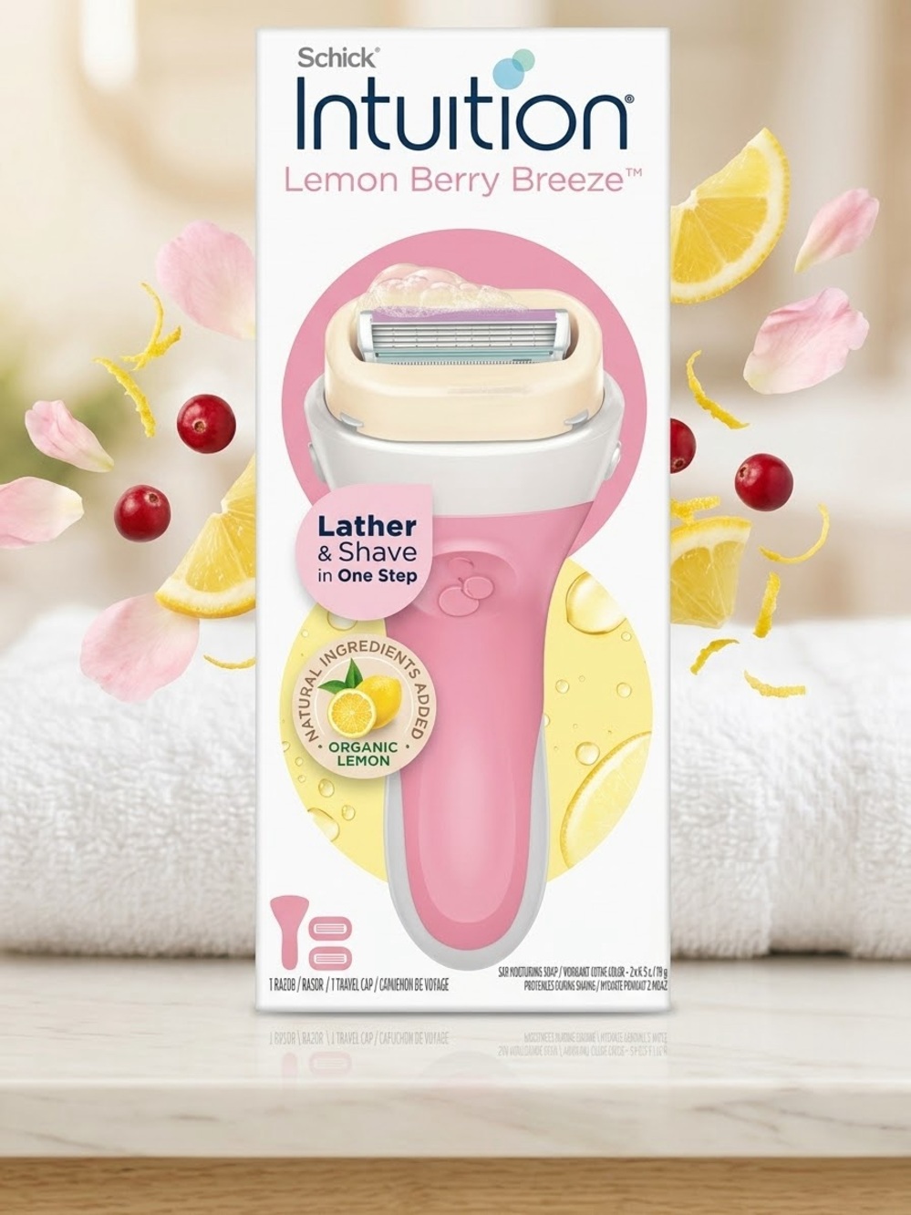 Schick Intuition Lemon Berry Breeze Pink Women's Razor
